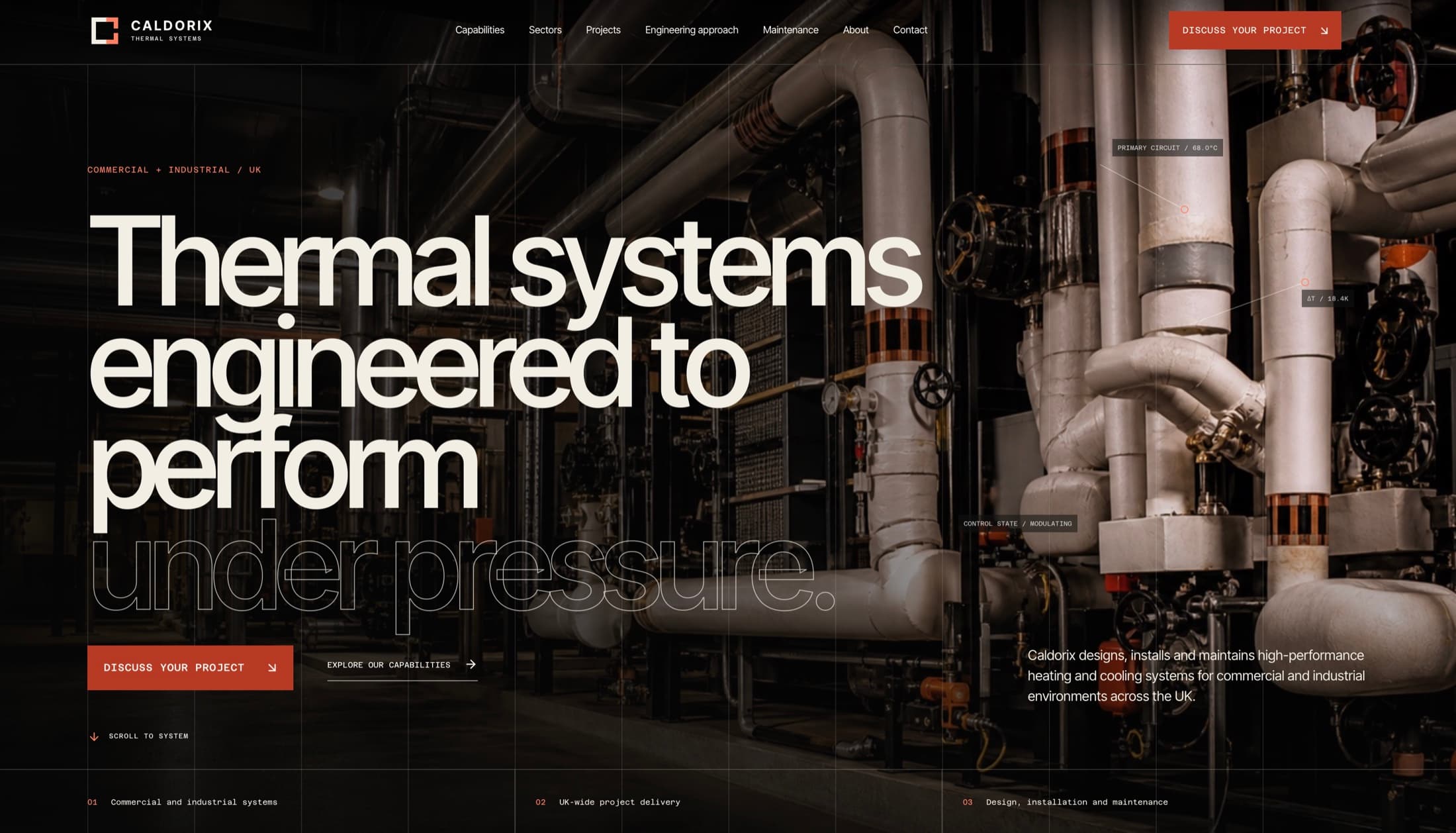 Caldorix Thermal Systems website homepage